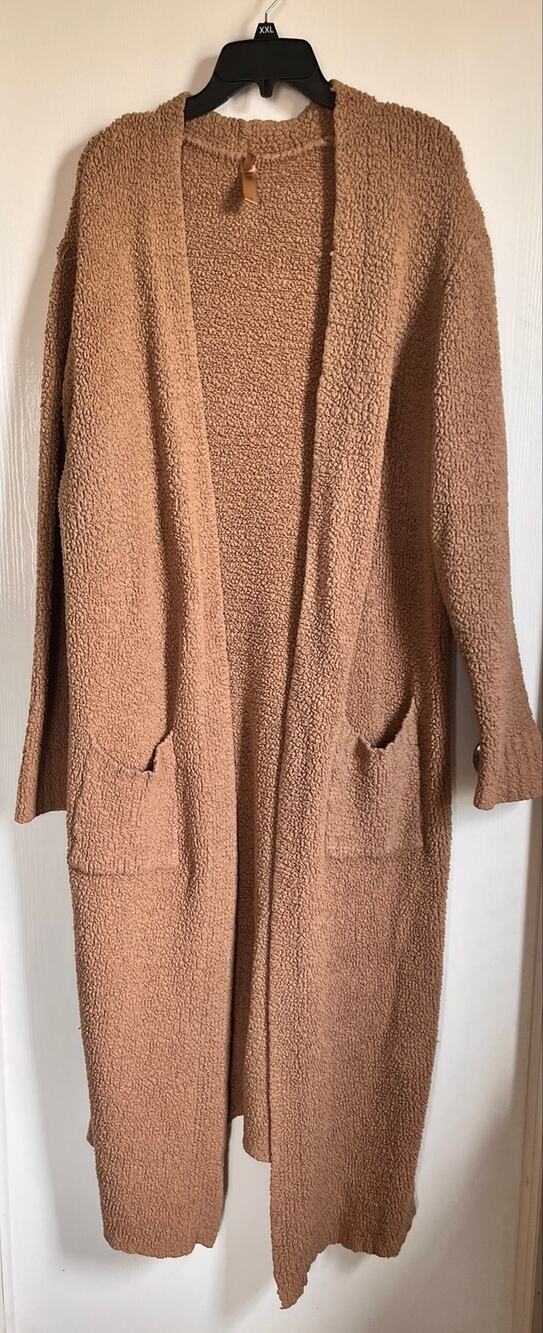 SKIMS Cozy Knit Robe / Long Duster Cardigan Camel Beige Tan - Size L/XL